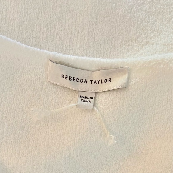 NWOT Rebecca Taylor Boucle White Textured Scoop Neck Tank Top Sleeveless Size S - Picture 8 of 9